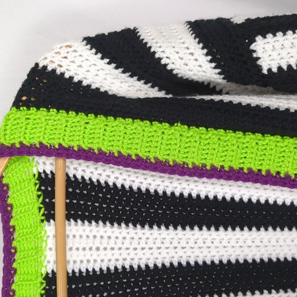 Custom "It's Showtime" Handmade Crochet Bettlejuice Cardigan Sweater - Picture 4 of 5